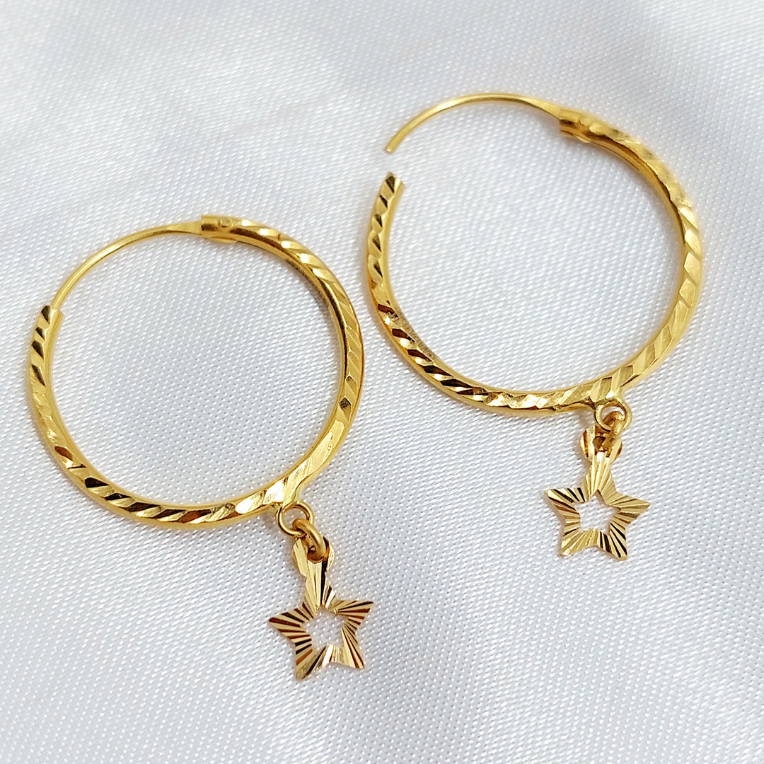 21K حلق ذبلة-مجوهرات الشيخ سعيد-Saeed Jewelry 