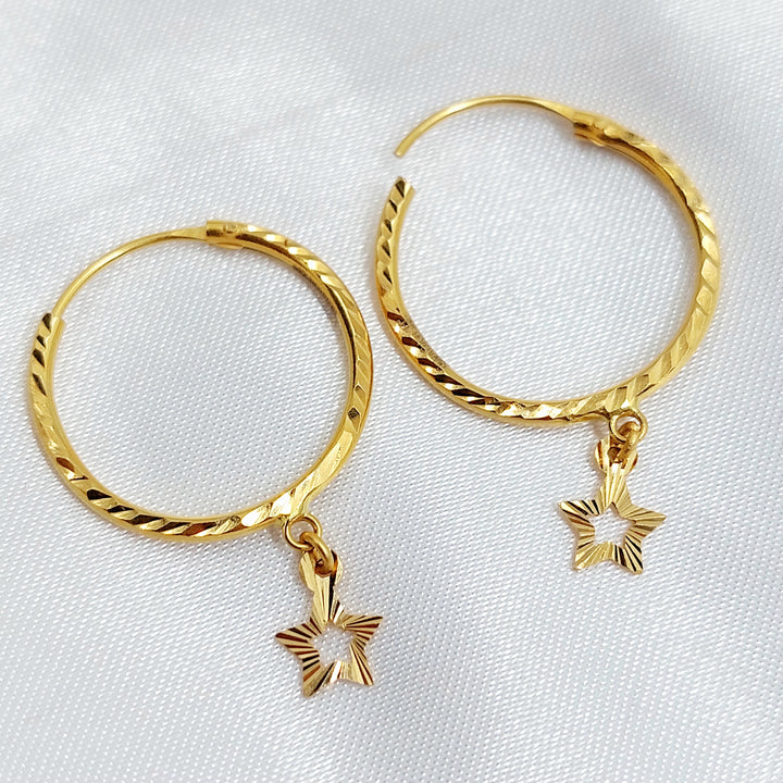 21K حلق ذبلة-مجوهرات الشيخ سعيد-Saeed Jewelry 