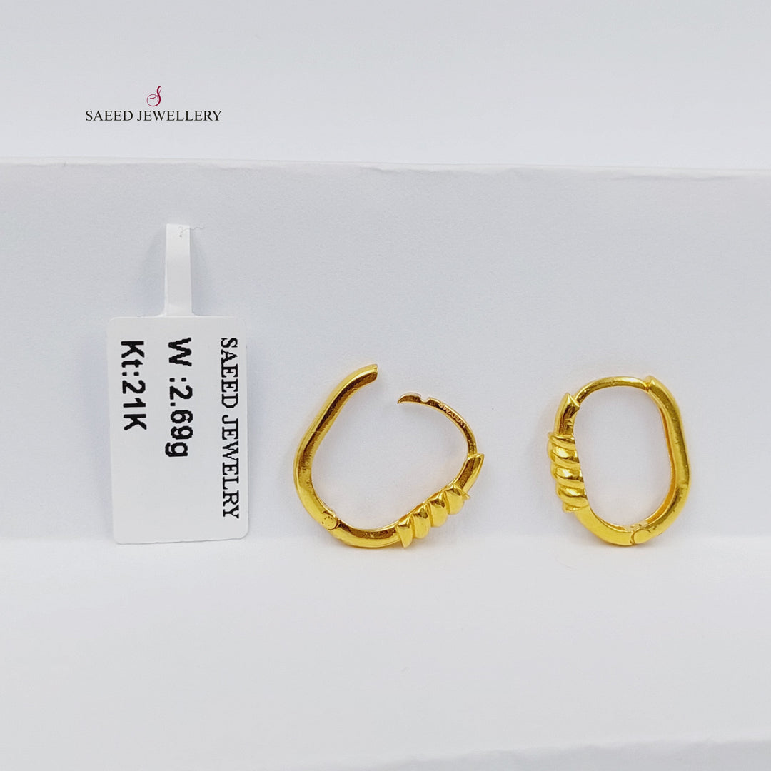 21K حلق ذبلة-مجوهرات الشيخ سعيد-Saeed Jewelry 