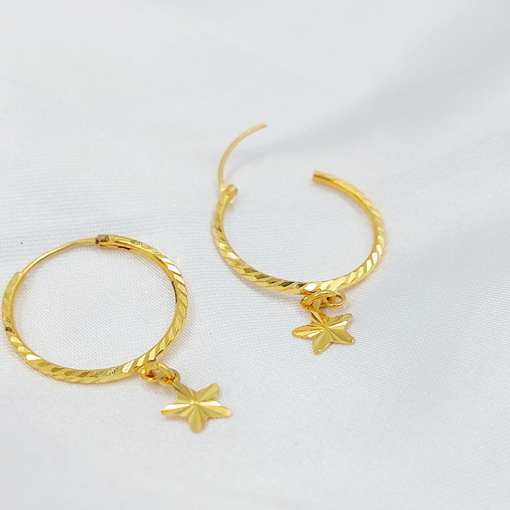 21K حلق ذبلة-مجوهرات الشيخ سعيد-Saeed Jewelry 