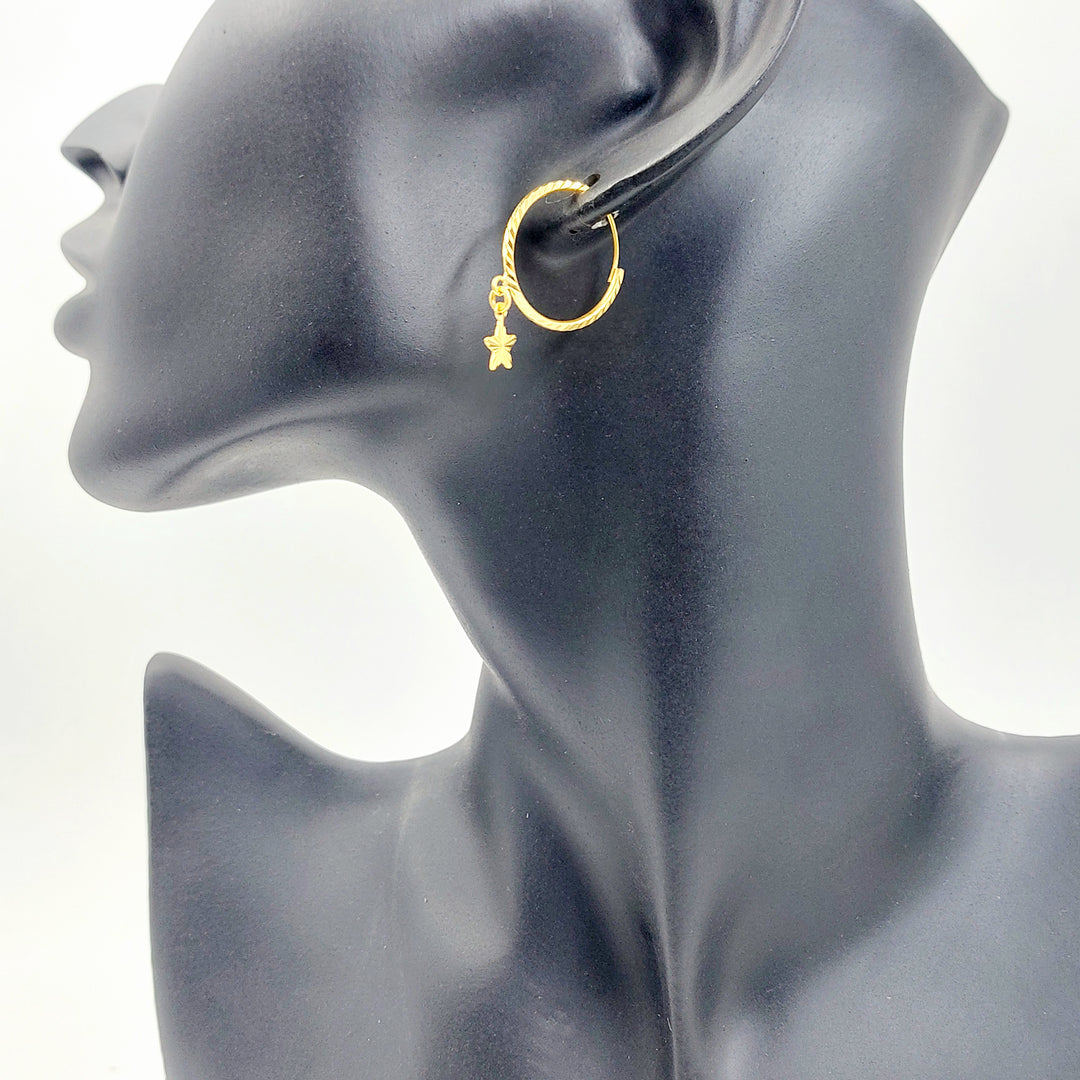 21K حلق ذبلة-مجوهرات الشيخ سعيد-Saeed Jewelry 