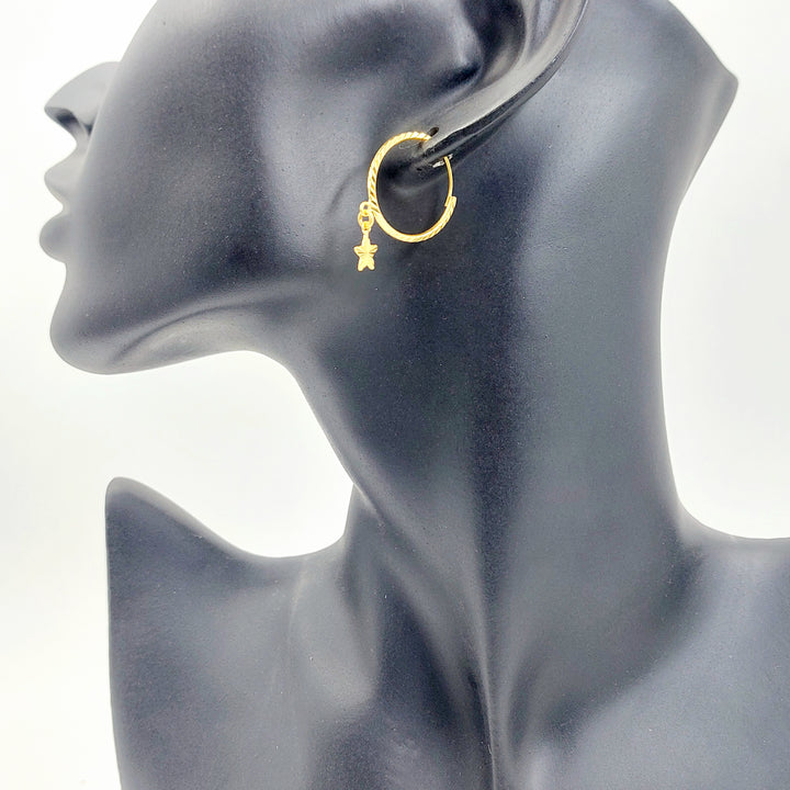 21K حلق ذبلة-مجوهرات الشيخ سعيد-Saeed Jewelry 