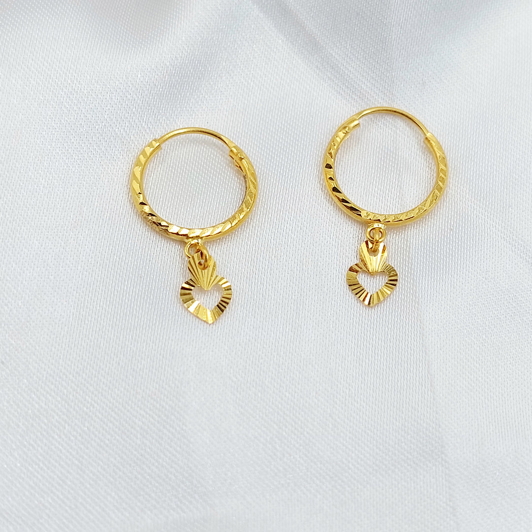 21K حلق ذبلة-مجوهرات الشيخ سعيد-Saeed Jewelry 