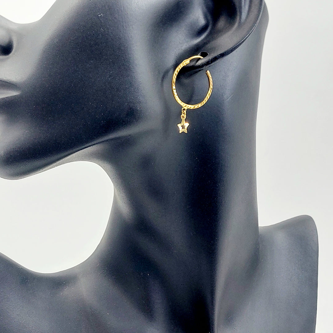 21K حلق ذبلة-مجوهرات الشيخ سعيد-Saeed Jewelry 