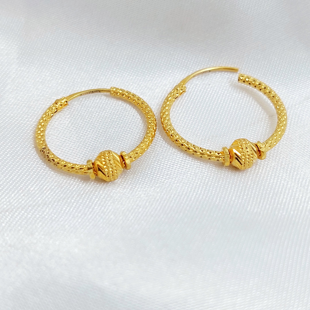21K حلق ذبلة-مجوهرات الشيخ سعيد-Saeed Jewelry 