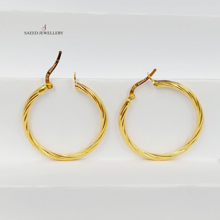 21K حلق ذبلة-مجوهرات الشيخ سعيد-Saeed Jewelry 