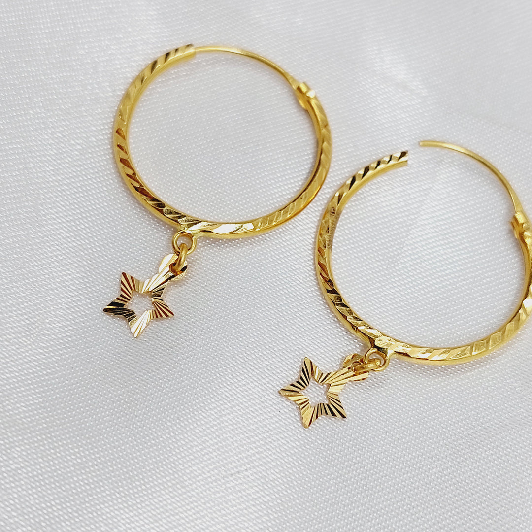 21K حلق ذبلة-مجوهرات الشيخ سعيد-Saeed Jewelry 