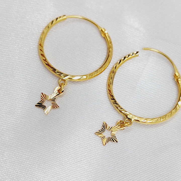 21K حلق ذبلة-مجوهرات الشيخ سعيد-Saeed Jewelry 