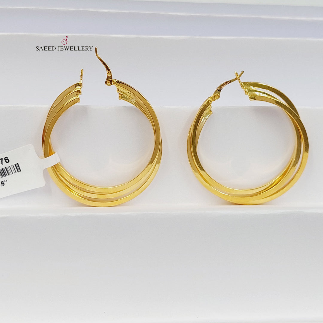 21K حلق ذبلة-مجوهرات الشيخ سعيد-Saeed Jewelry 