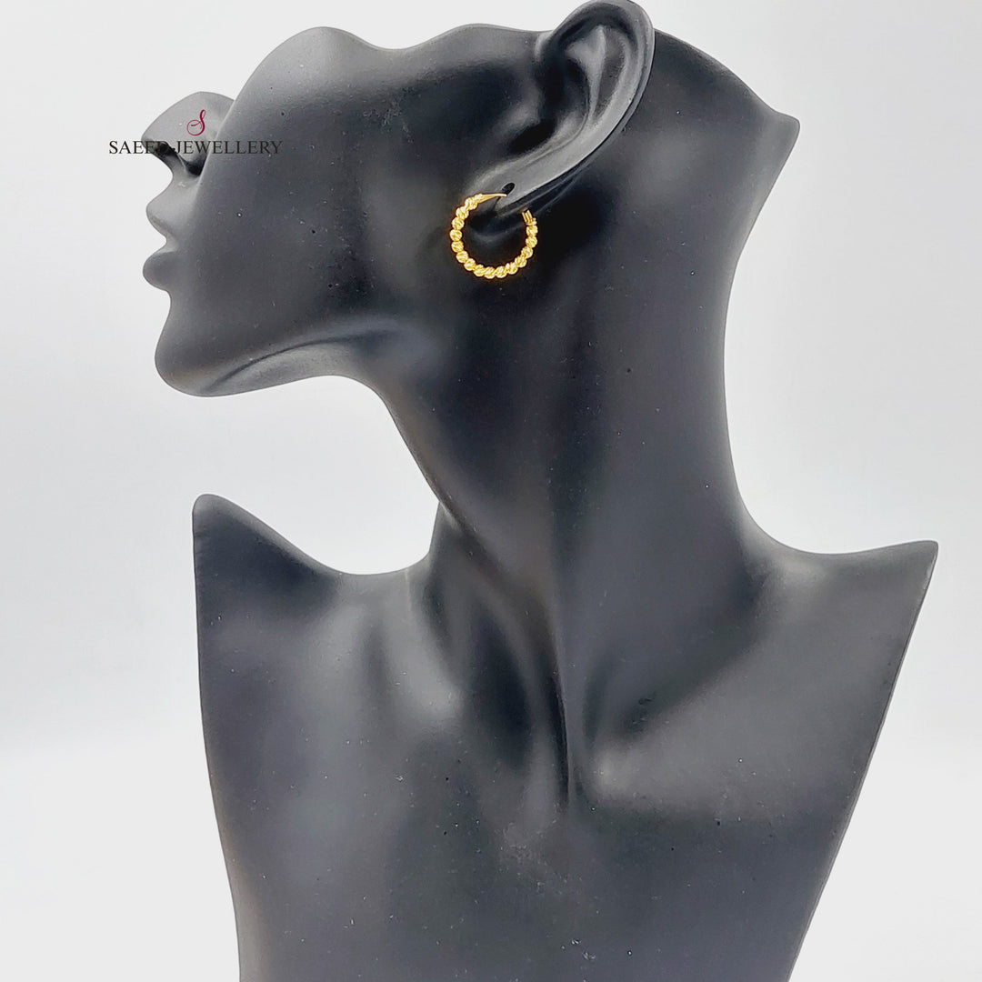 21K حلق ذبلة-مجوهرات الشيخ سعيد-Saeed Jewelry 