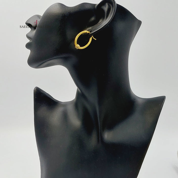 21K حلق ذبلة-مجوهرات الشيخ سعيد-Saeed Jewelry 