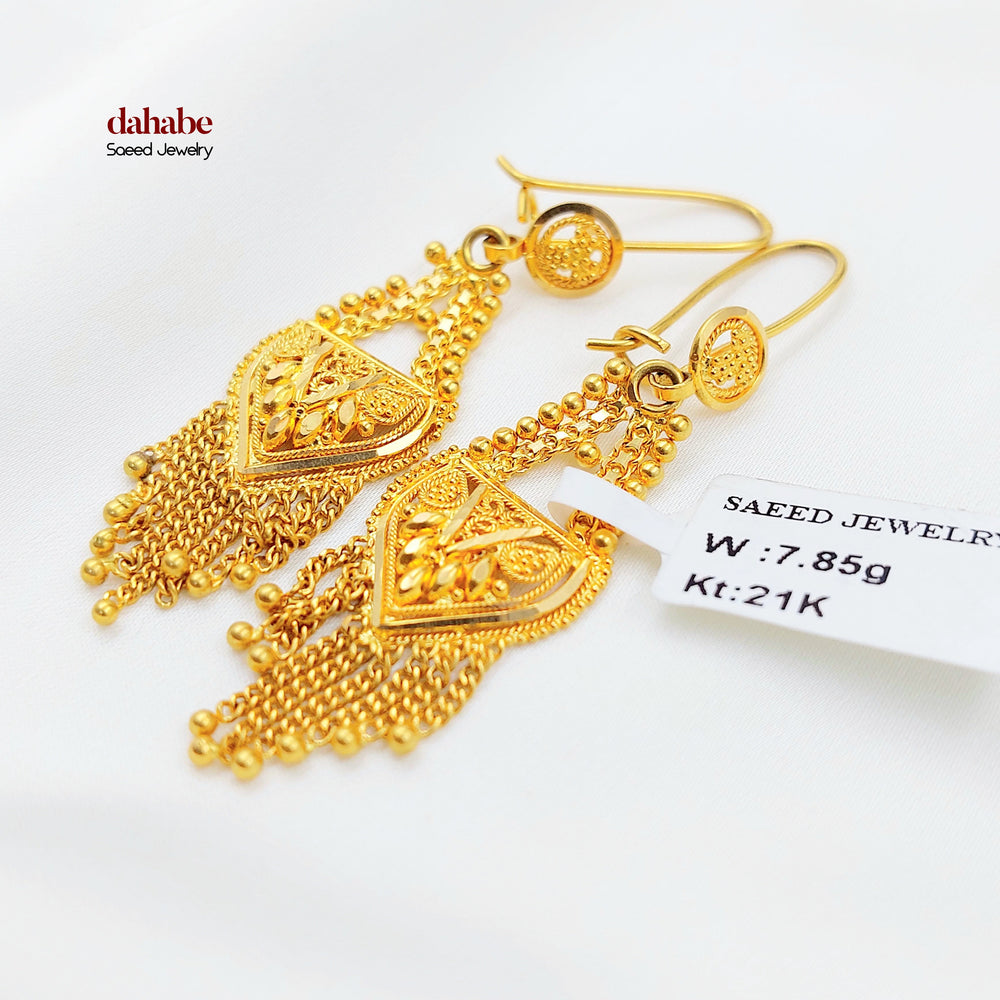 21K حلق هندي-مجوهرات الشيخ سعيد-Saeed Jewelry 