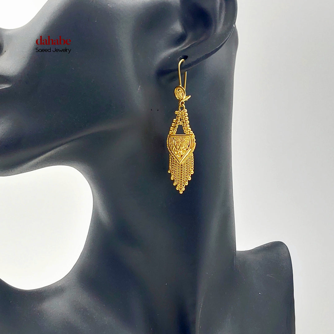 21K حلق هندي-مجوهرات الشيخ سعيد-Saeed Jewelry 