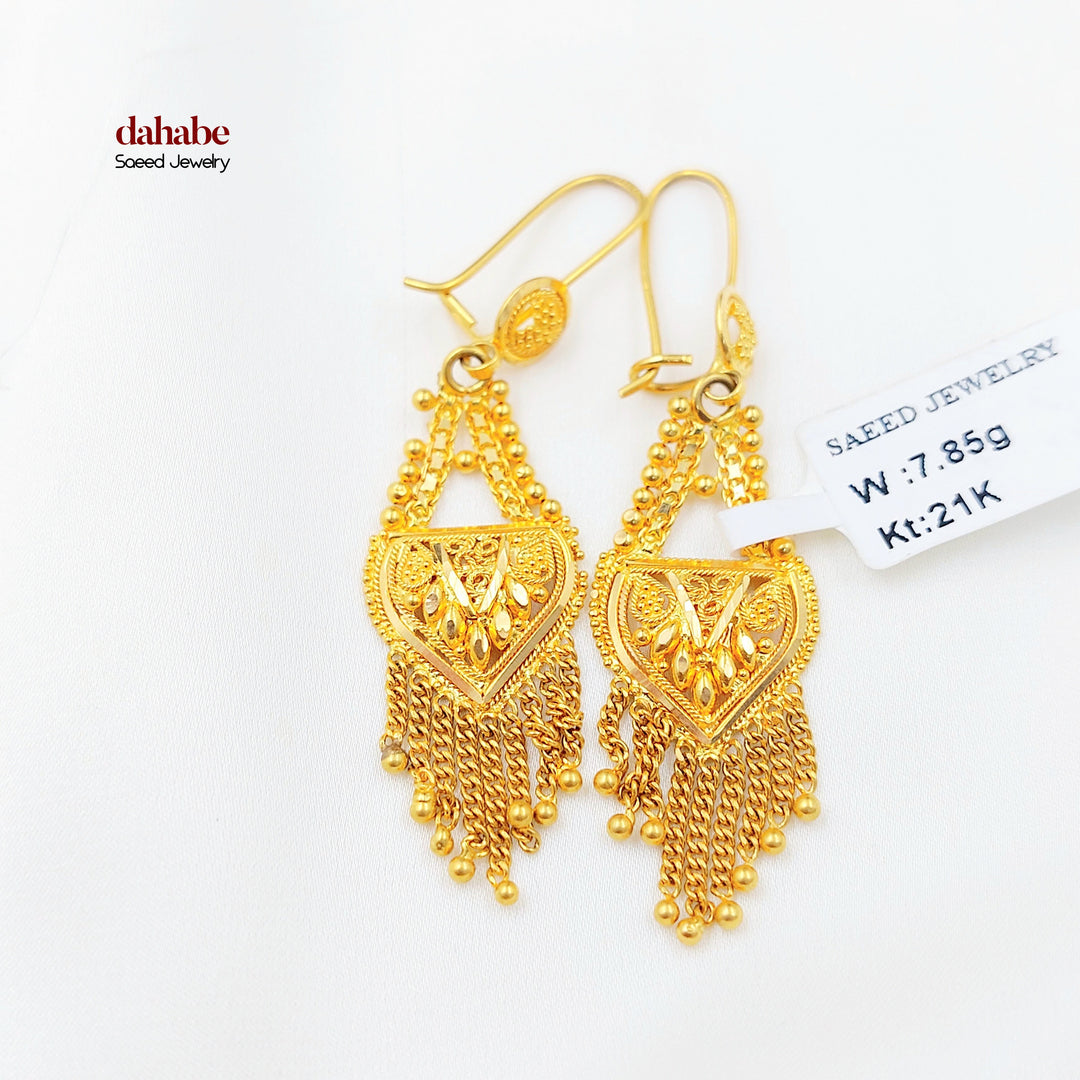 21K حلق هندي-مجوهرات الشيخ سعيد-Saeed Jewelry 