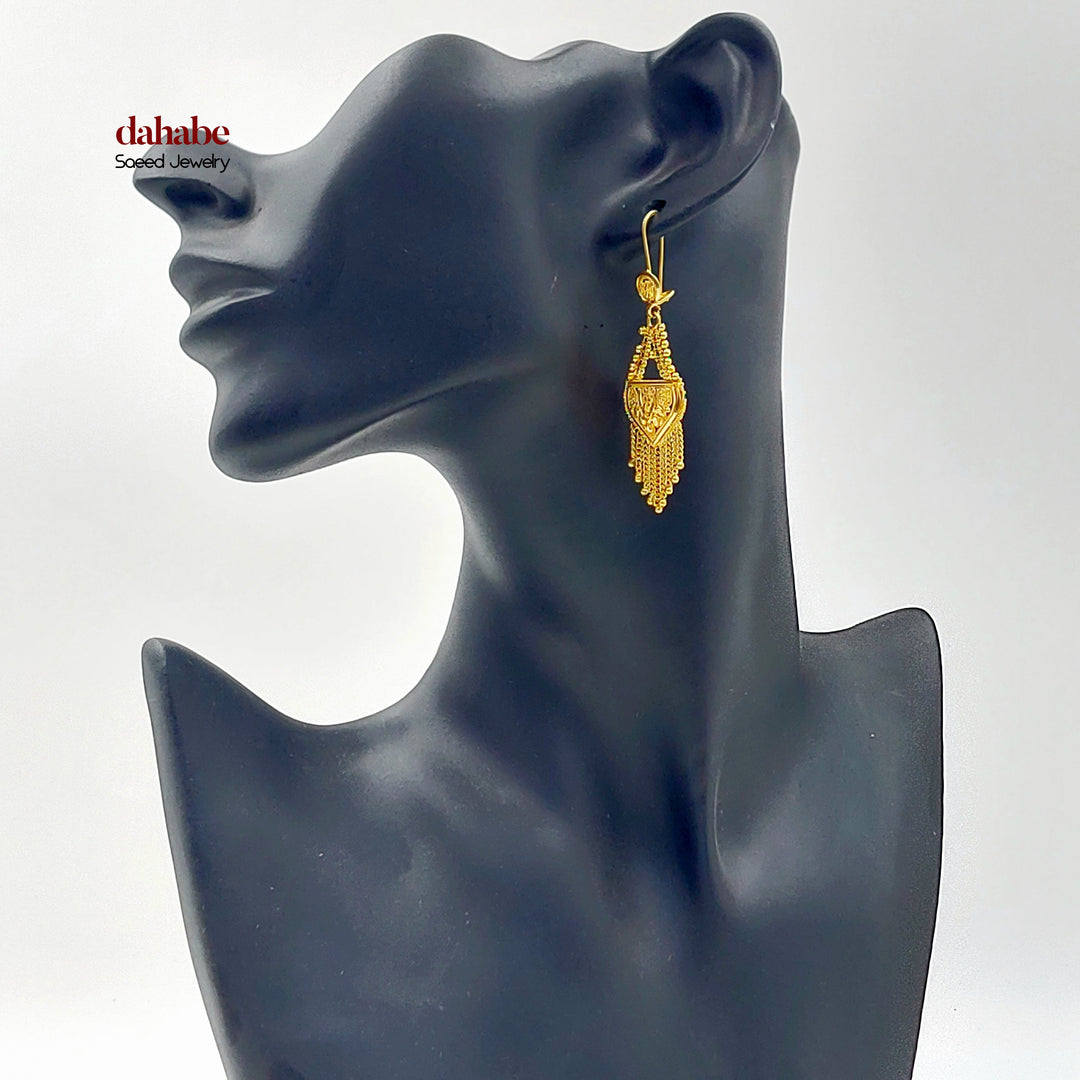 21K حلق هندي-مجوهرات الشيخ سعيد-Saeed Jewelry 
