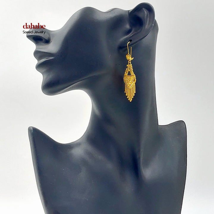 21K حلق هندي-مجوهرات الشيخ سعيد-Saeed Jewelry 