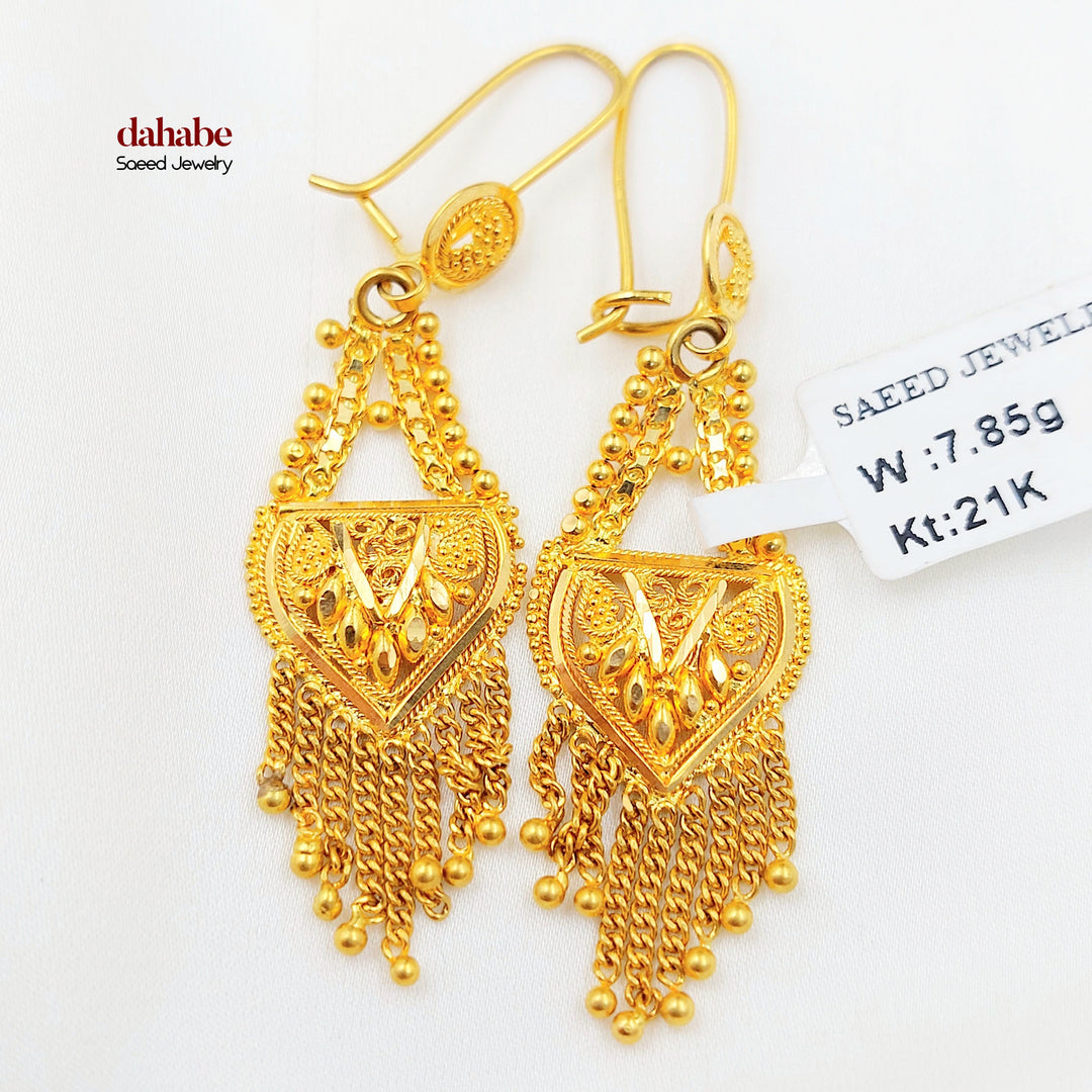 21K حلق هندي-مجوهرات الشيخ سعيد-Saeed Jewelry 