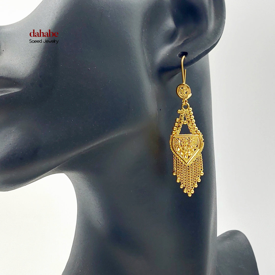 21K حلق هندي-مجوهرات الشيخ سعيد-Saeed Jewelry 