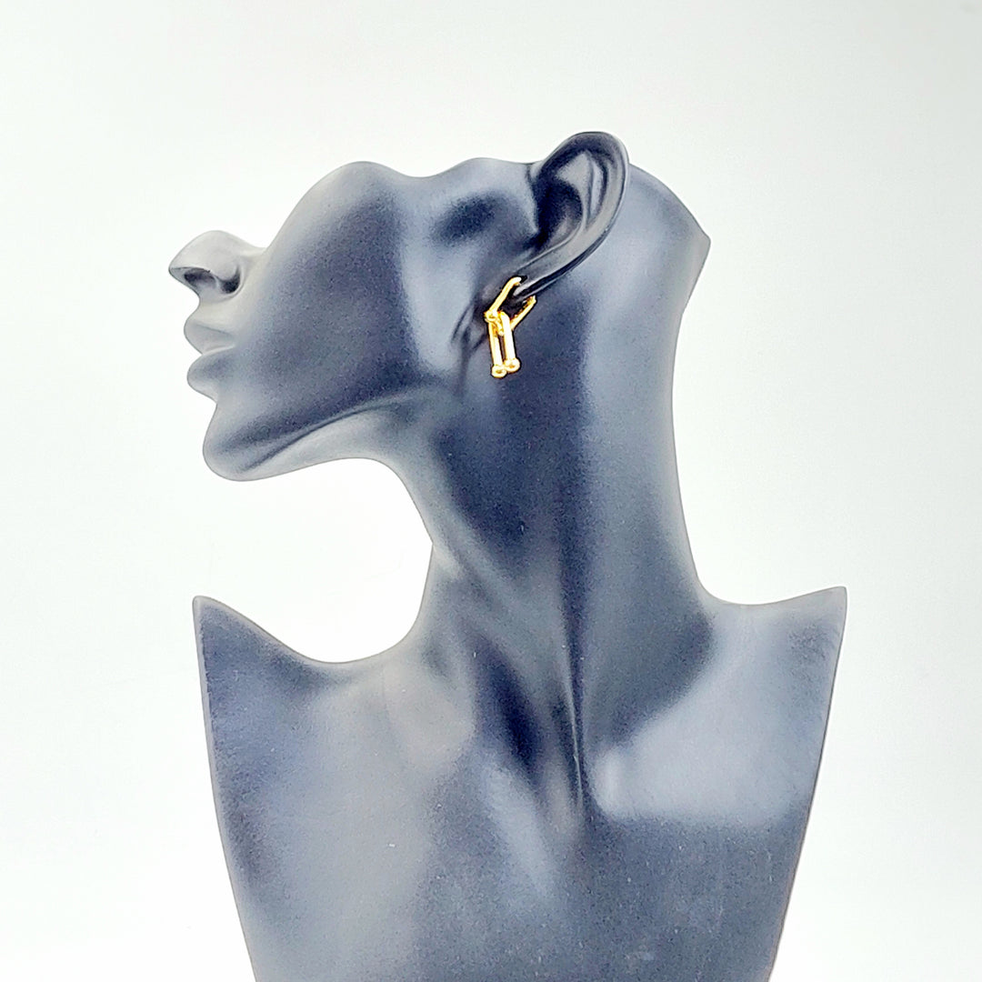 21K حلق بيبر كليب-مجوهرات الشيخ سعيد-Saeed Jewelry 