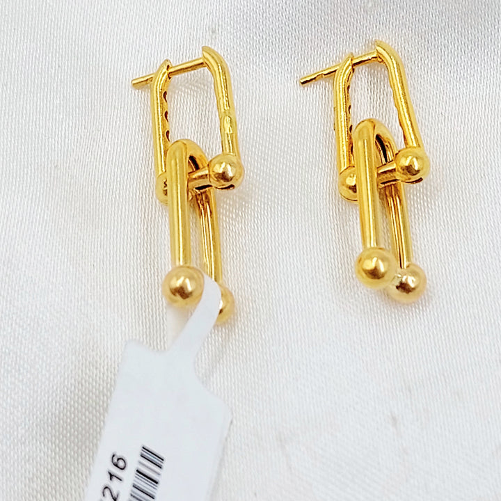 21K حلق بيبر كليب-مجوهرات الشيخ سعيد-Saeed Jewelry 
