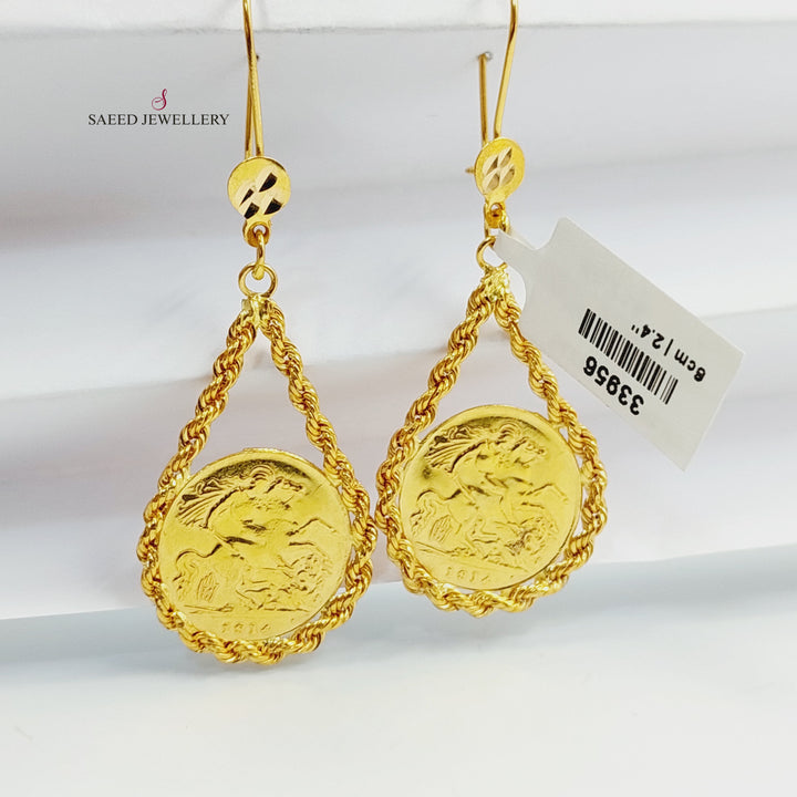 21K حلق جدل انجليزي-مجوهرات الشيخ سعيد-Saeed Jewelry 