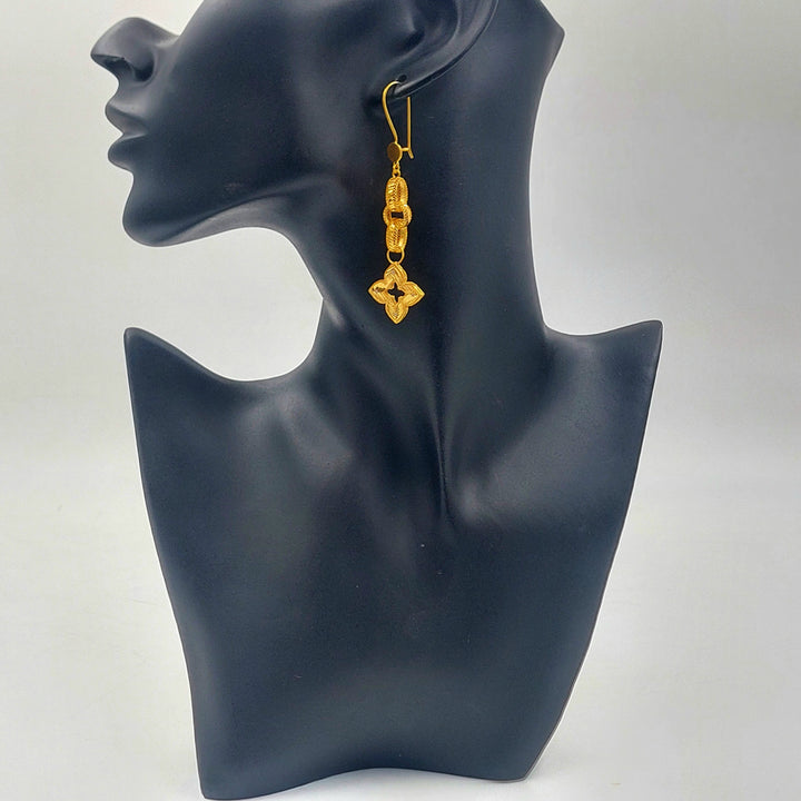 21K حلق شنكل وردة-مجوهرات الشيخ سعيد-Saeed Jewelry 