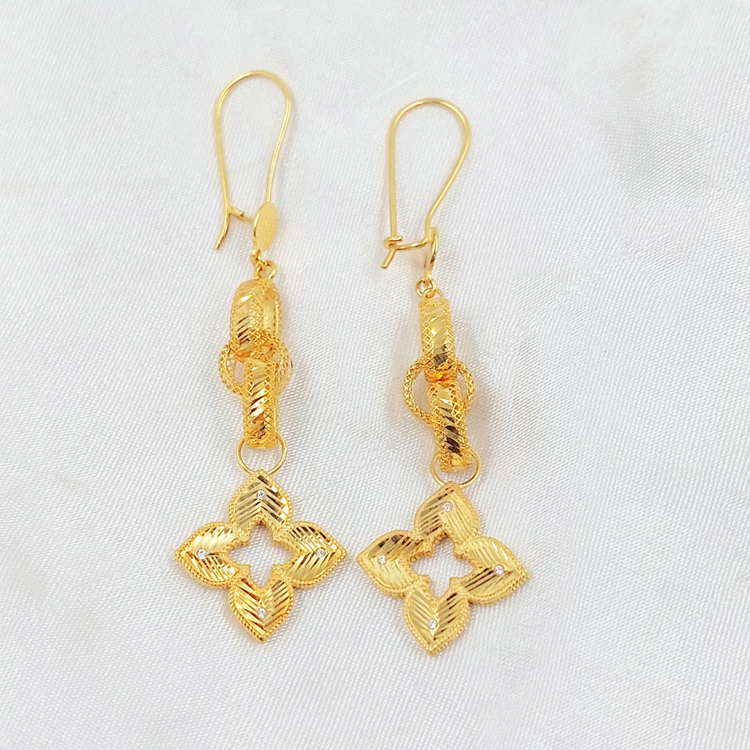 21K حلق شنكل وردة-مجوهرات الشيخ سعيد-Saeed Jewelry 