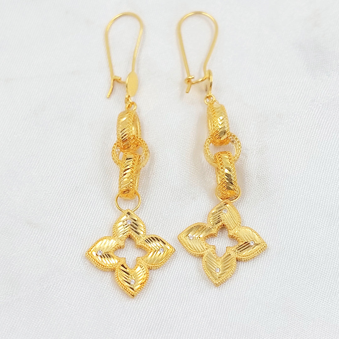21K حلق شنكل وردة-مجوهرات الشيخ سعيد-Saeed Jewelry 