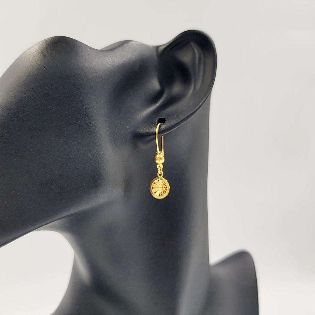 21K حلق وردة-مجوهرات الشيخ سعيد-Saeed Jewelry 