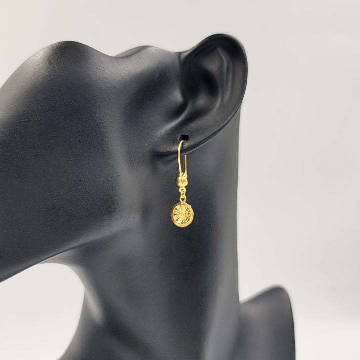 21K حلق وردة-مجوهرات الشيخ سعيد-Saeed Jewelry 