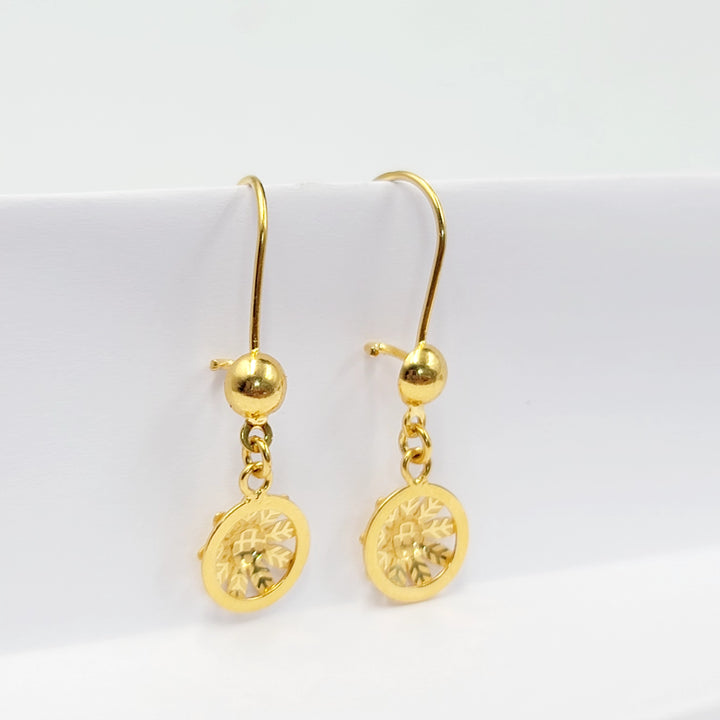 21K حلق وردة-مجوهرات الشيخ سعيد-Saeed Jewelry 