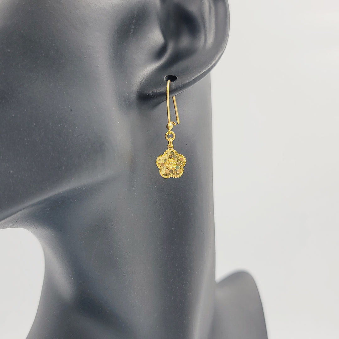 21K حلق وردة-مجوهرات الشيخ سعيد-Saeed Jewelry 