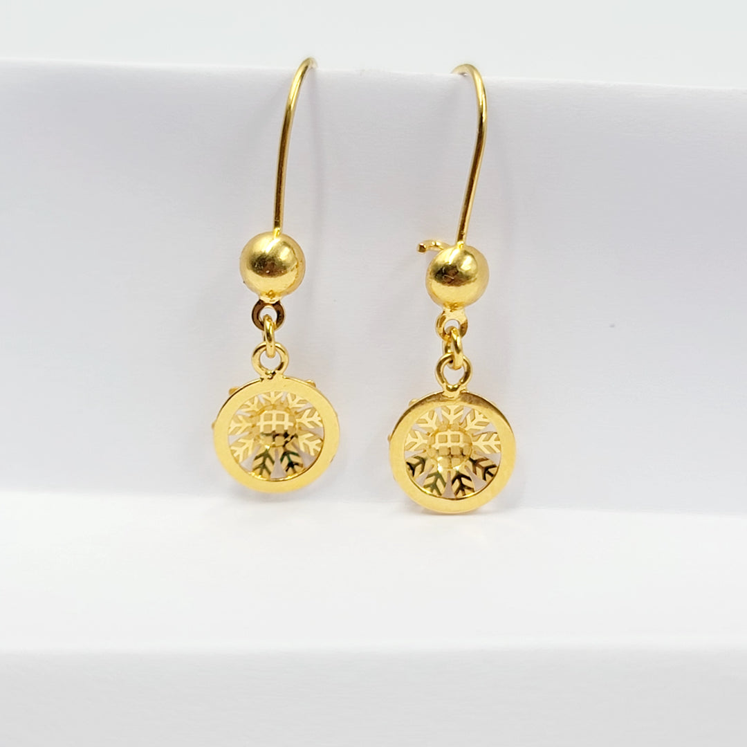 21K حلق وردة-مجوهرات الشيخ سعيد-Saeed Jewelry 