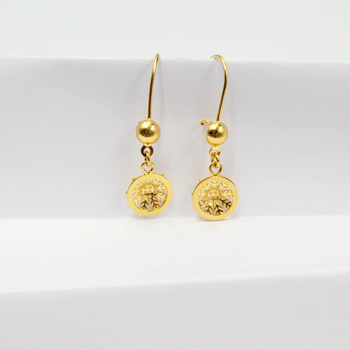 21K حلق وردة-مجوهرات الشيخ سعيد-Saeed Jewelry 