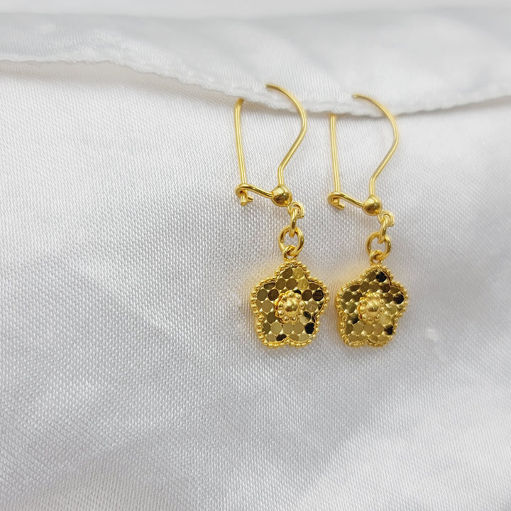 21K حلق وردة-مجوهرات الشيخ سعيد-Saeed Jewelry 