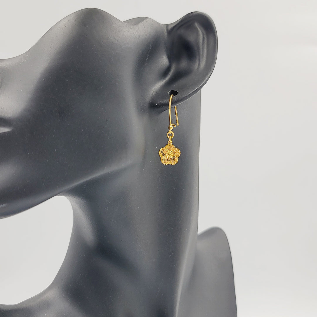 21K حلق وردة-مجوهرات الشيخ سعيد-Saeed Jewelry 