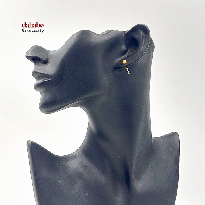 21K حلق طابات برغي-مجوهرات الشيخ سعيد-Saeed Jewelry 