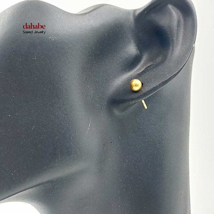 21K حلق طابات برغي-مجوهرات الشيخ سعيد-Saeed Jewelry 