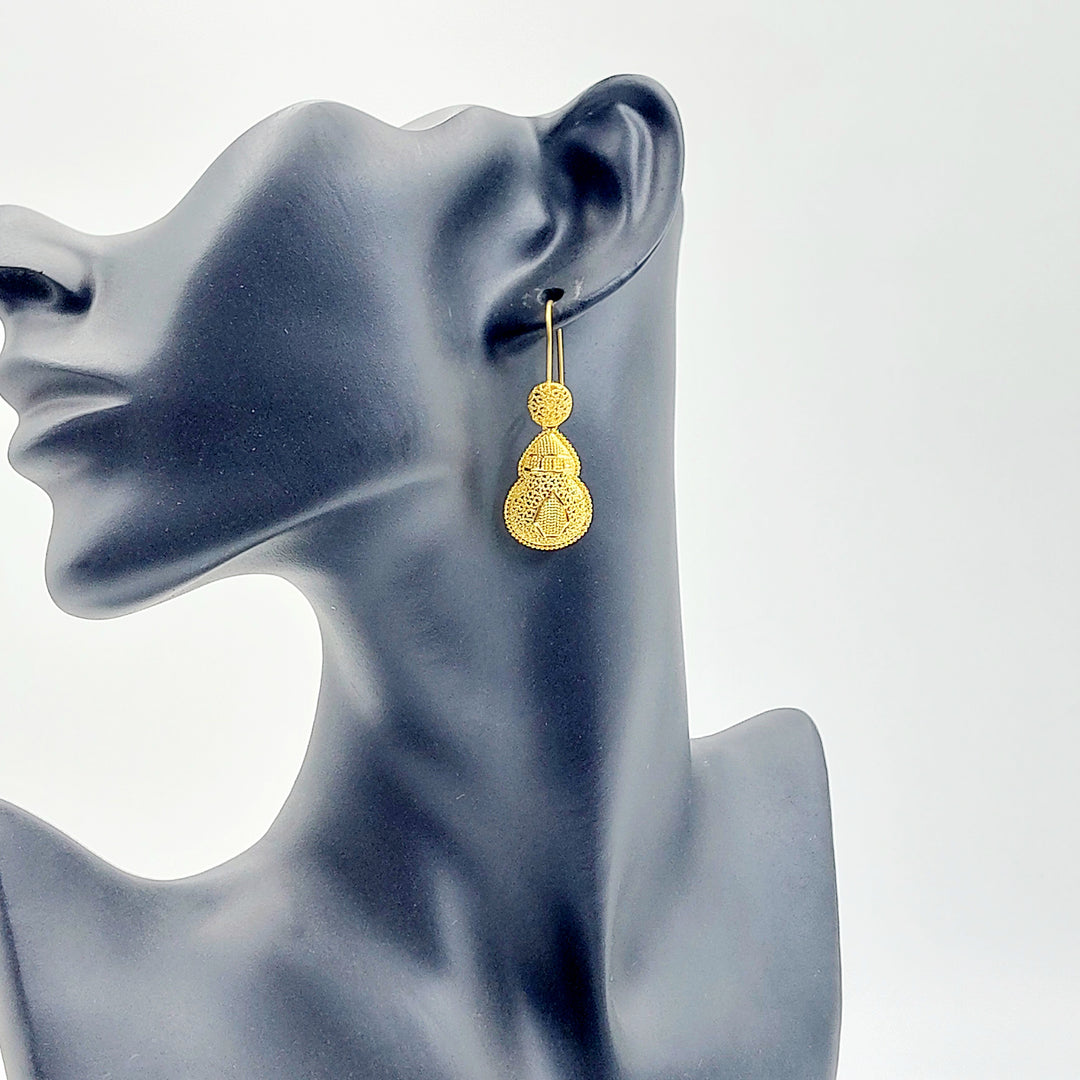 21K حلق هندي شنكل-مجوهرات الشيخ سعيد-Saeed Jewelry 
