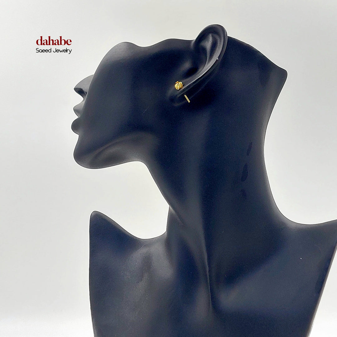 21K حلق طابات برغي-مجوهرات الشيخ سعيد-Saeed Jewelry 