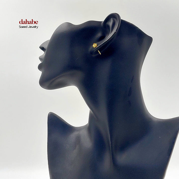 21K حلق طابات برغي-مجوهرات الشيخ سعيد-Saeed Jewelry 