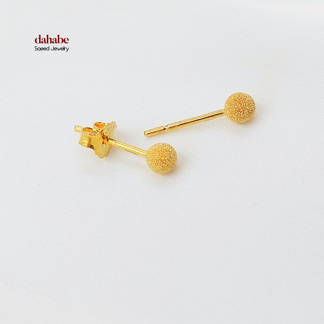 21K حلق طابات برغي-مجوهرات الشيخ سعيد-Saeed Jewelry 