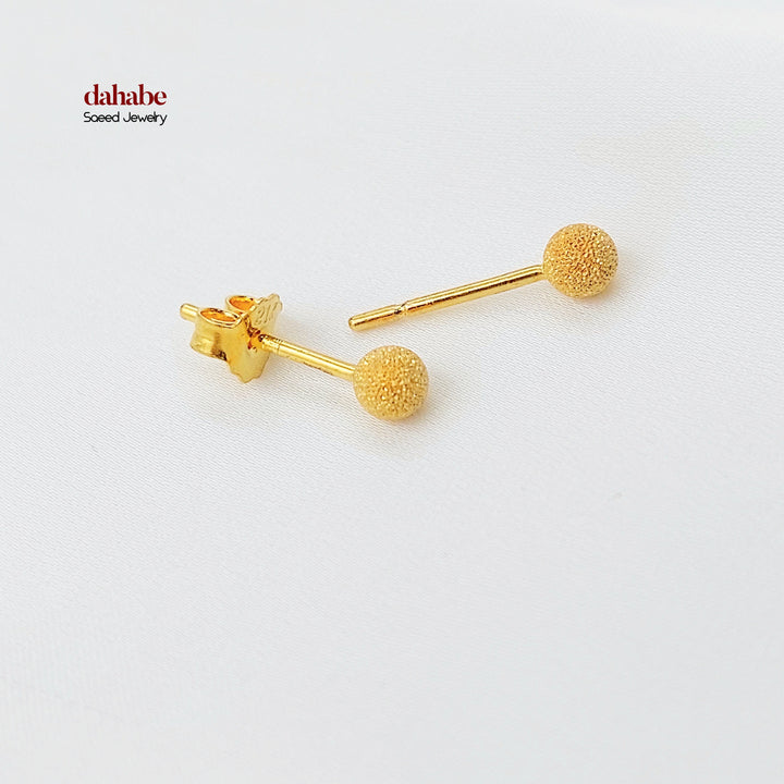 21K حلق طابات برغي-مجوهرات الشيخ سعيد-Saeed Jewelry 