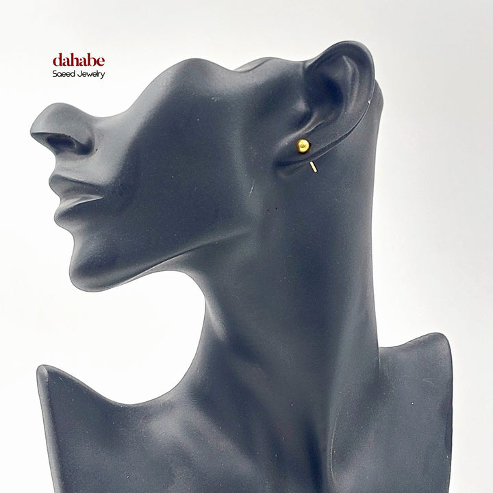 21K حلق طابات برغي-مجوهرات الشيخ سعيد-Saeed Jewelry 