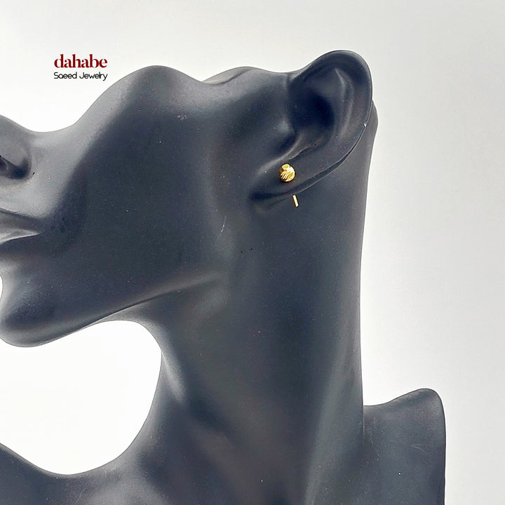 21K حلق طابات برغي-مجوهرات الشيخ سعيد-Saeed Jewelry 