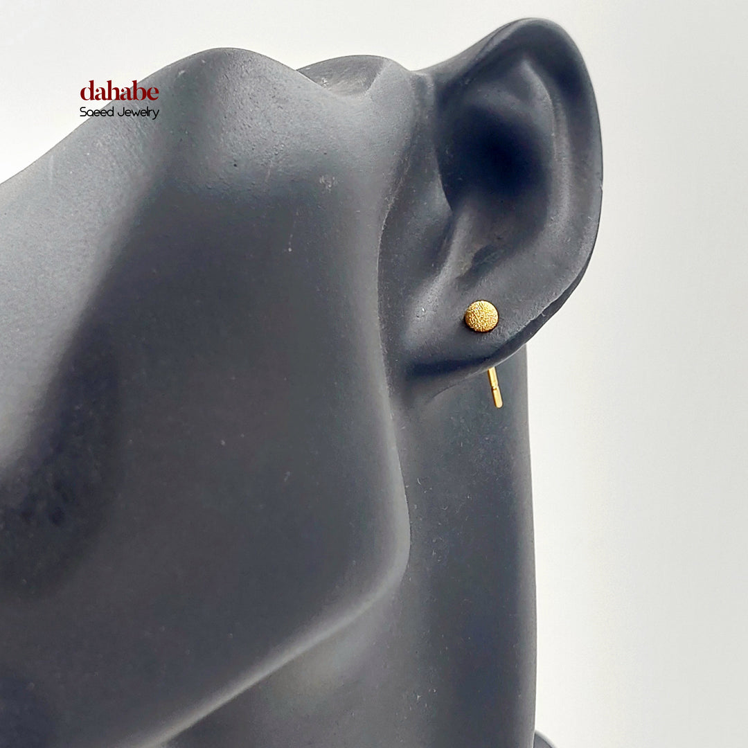 21K حلق طابات برغي-مجوهرات الشيخ سعيد-Saeed Jewelry 