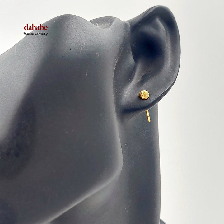 21K حلق طابات برغي-مجوهرات الشيخ سعيد-Saeed Jewelry 