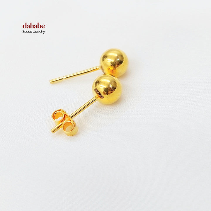 21K حلق طابات برغي-مجوهرات الشيخ سعيد-Saeed Jewelry 