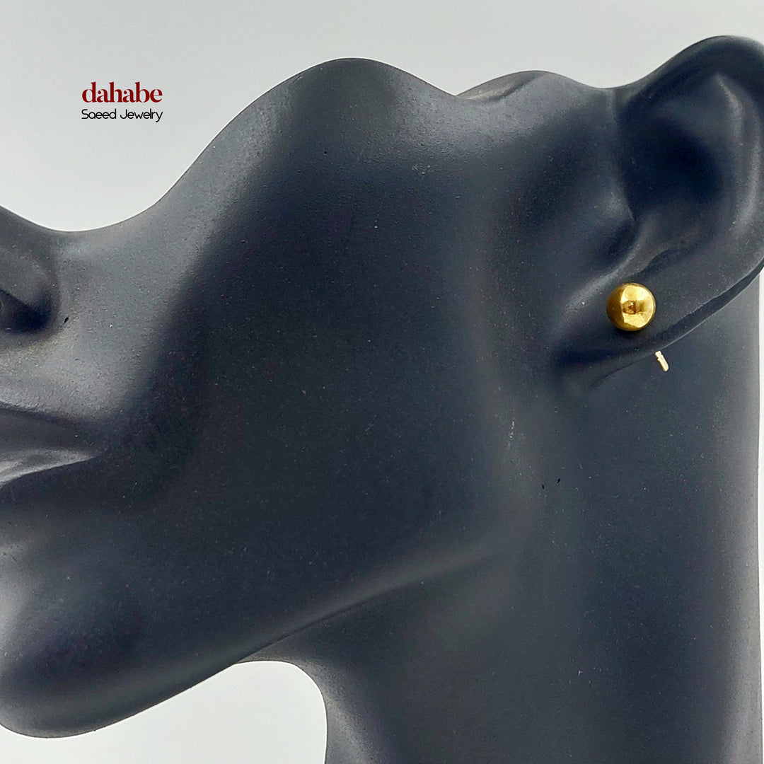 21K حلق طابات برغي-مجوهرات الشيخ سعيد-Saeed Jewelry 