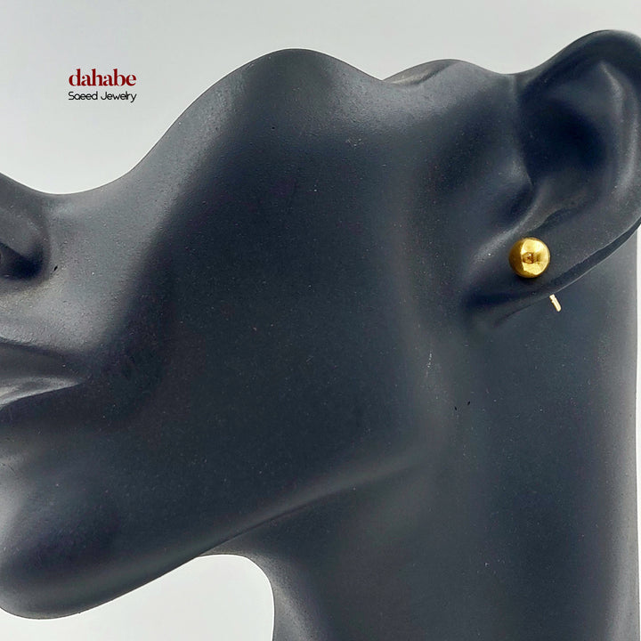 21K حلق طابات برغي-مجوهرات الشيخ سعيد-Saeed Jewelry 